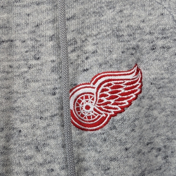 ADIDAS Detroit Red Wings Hockey Logo Cozy Grey Hoodie Womens Small 8-10 - Picture 7 of 10